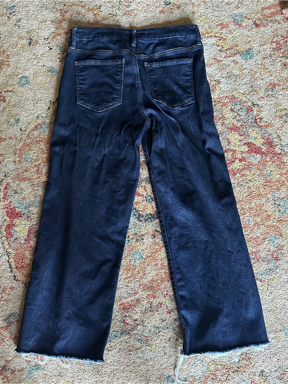 KUT FROM THE KLOTH charlotte high-rise wide leg wide front pockets raw hem 6 - Picture 10 of 13